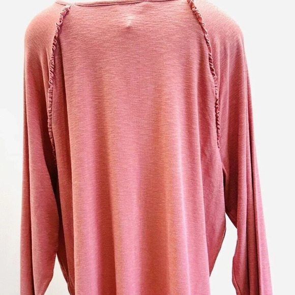 NWT LAUREN CONRAD Women Long Sleeve Pullover Round Neck Pink Shirt Plus Size XXL - Picture 6 of 12
